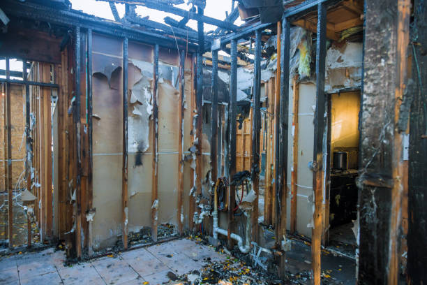 Professional Emergency Fire Damage Restoration technician working in Cockeysville, MD